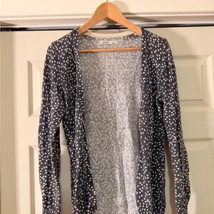 Old Navy Navy Gray Polka Dot Cardigan